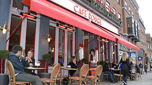 Cafe Rouge Awning with infrared heaters